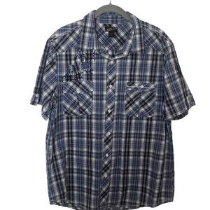 Helix Mens short‎ sleeve button down shirt XL